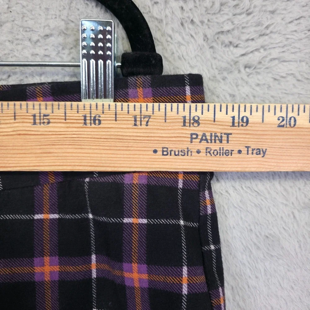 Torrid Leggings Womens 3XL Black‎ Purple Skinny High Rise Plaid Stretch Shaping